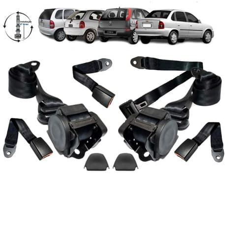 Kit Cinto de Segurança Traseiro 3 Pontos Retrátil Completo CHEVROLET CORSA