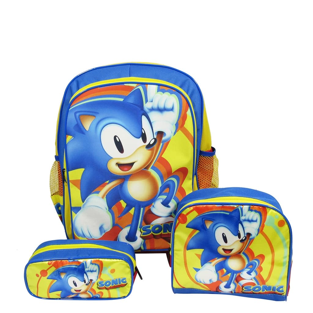 Kit Mochila Sonic Escolar Infantil Costas G