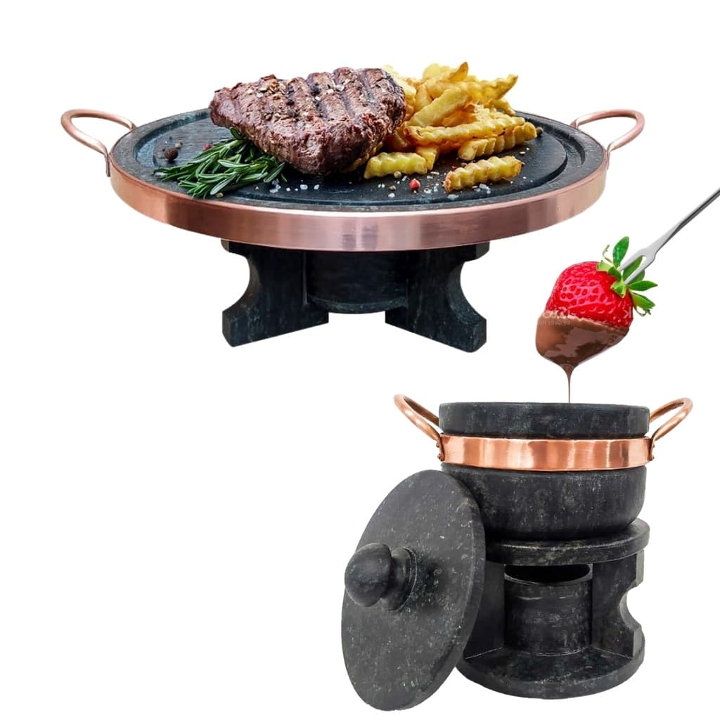 Fondue 37cm Pedra Sabão + Fondue 500ml