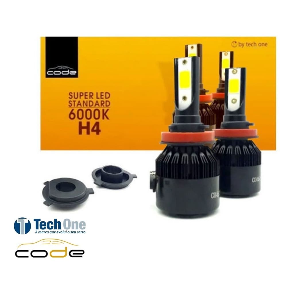 Kit Super Led Tech One Code 6000k 12v H1 H3 H4 H7 H8 H11 Hb4