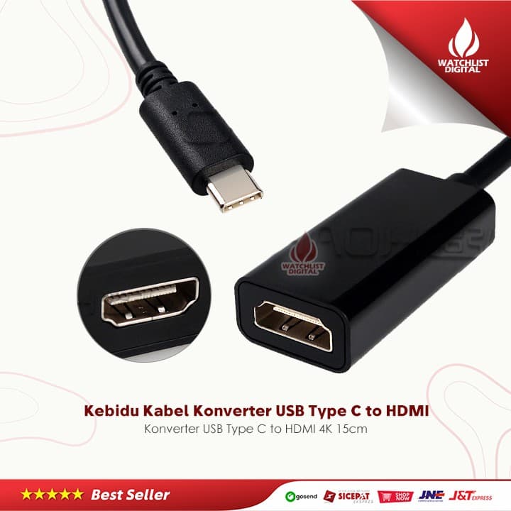 Cabo Conversor Kebidu Usb Tipo C Para Hdmi 4k 15cm - Mm142