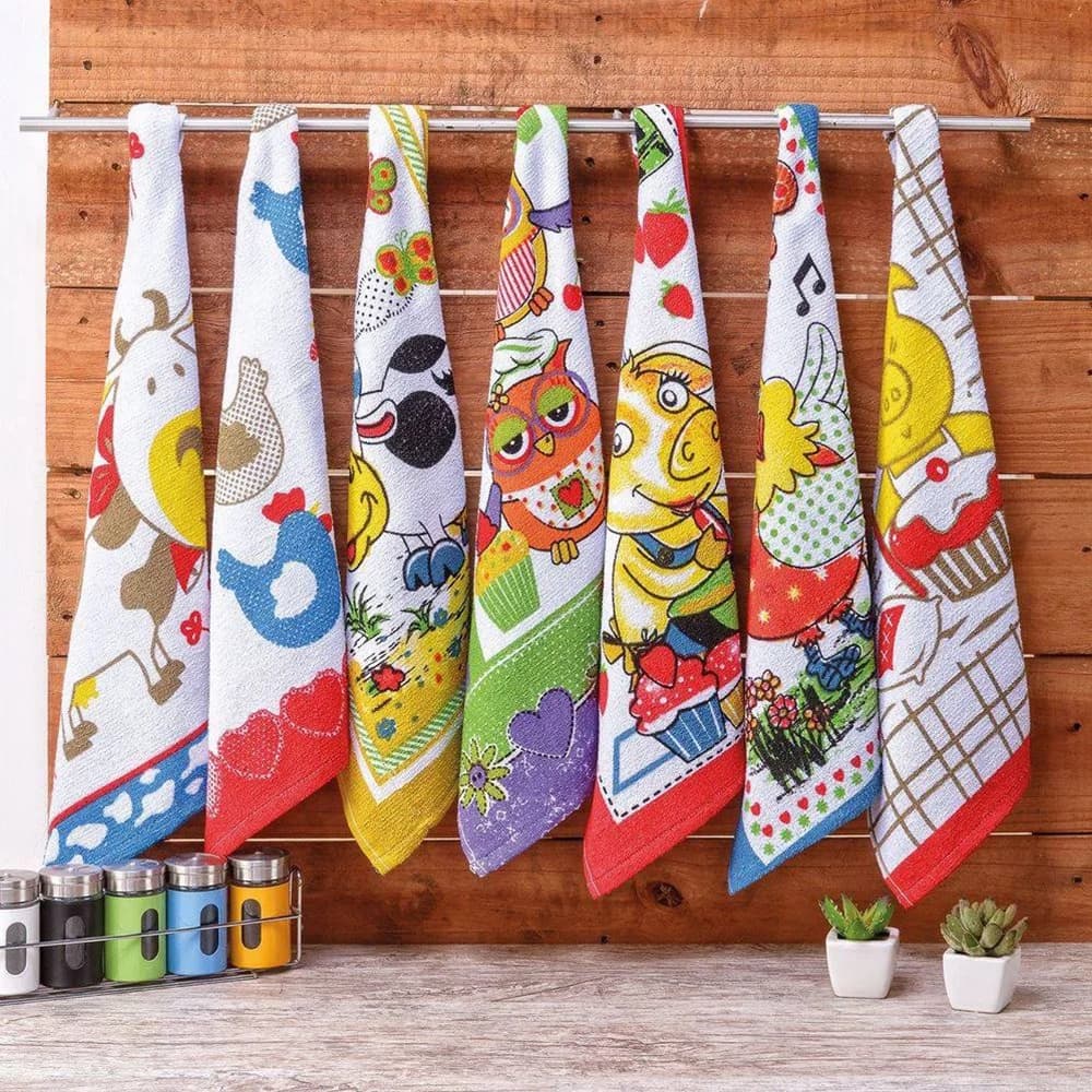 Kit 10 Panos De Prato Estampado Atoalhado Simples 41x64cm ou 35x40cm
