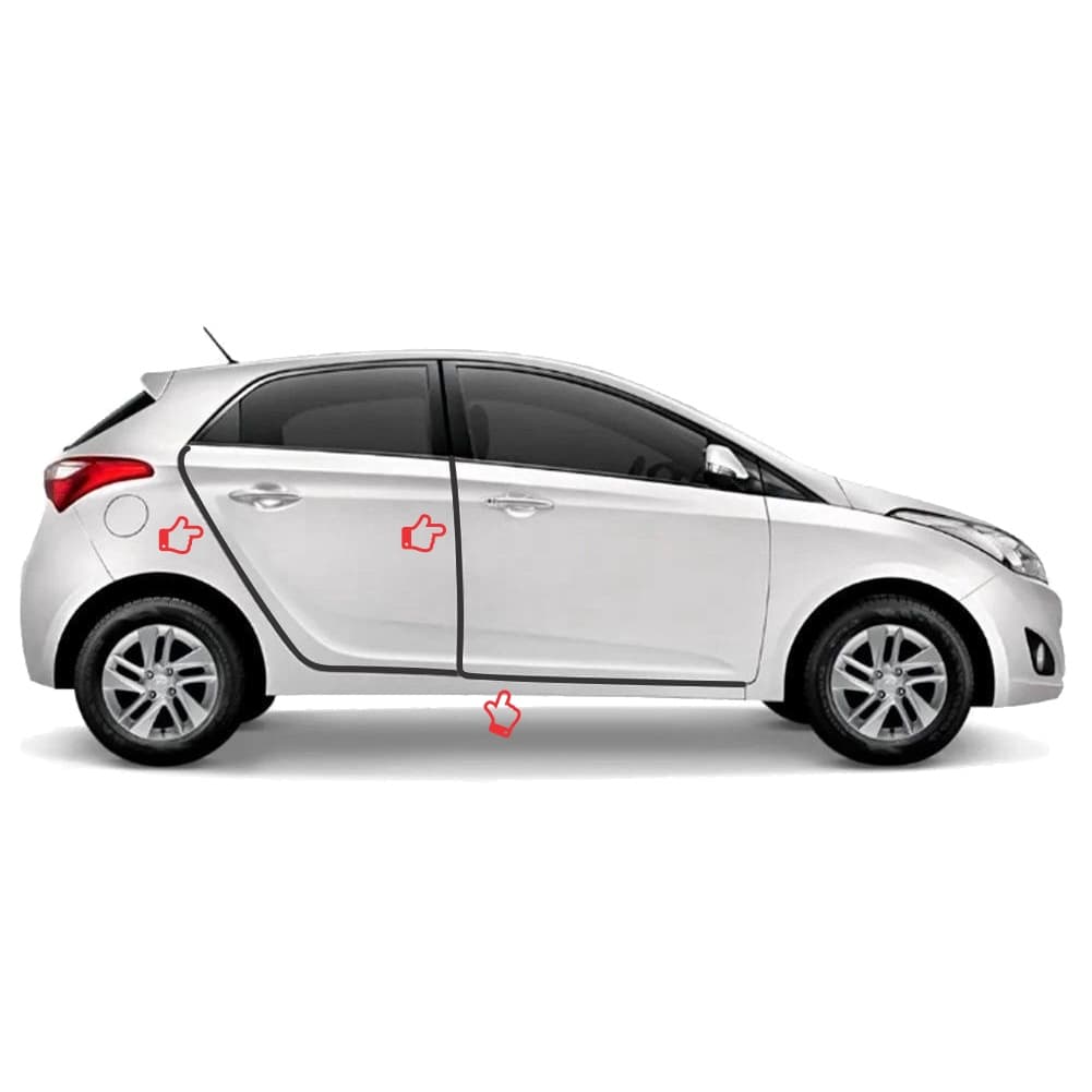 Borracha Protetora Porta de Carro e Bordas , Capô, Lanterna, Placas, Grade Veiculo Universal Carro 5M protetora - Preto Brilhante