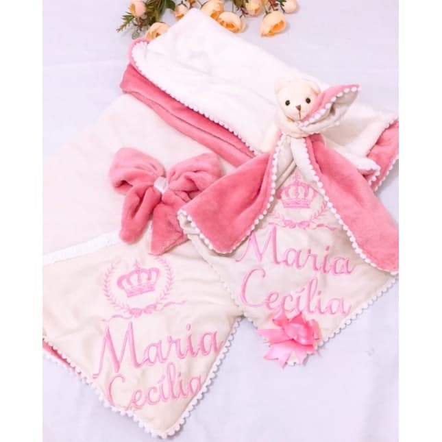 Manta e naninha para bebê personalizadas