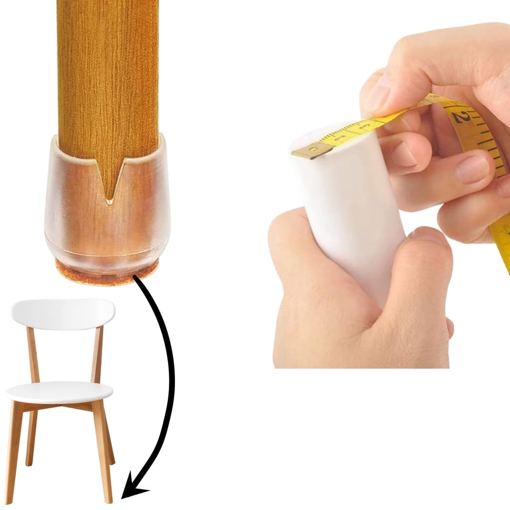 Kit 16 Unids Protetor Pezinho Cadeira Mesa Silicone Feltro Top PVC