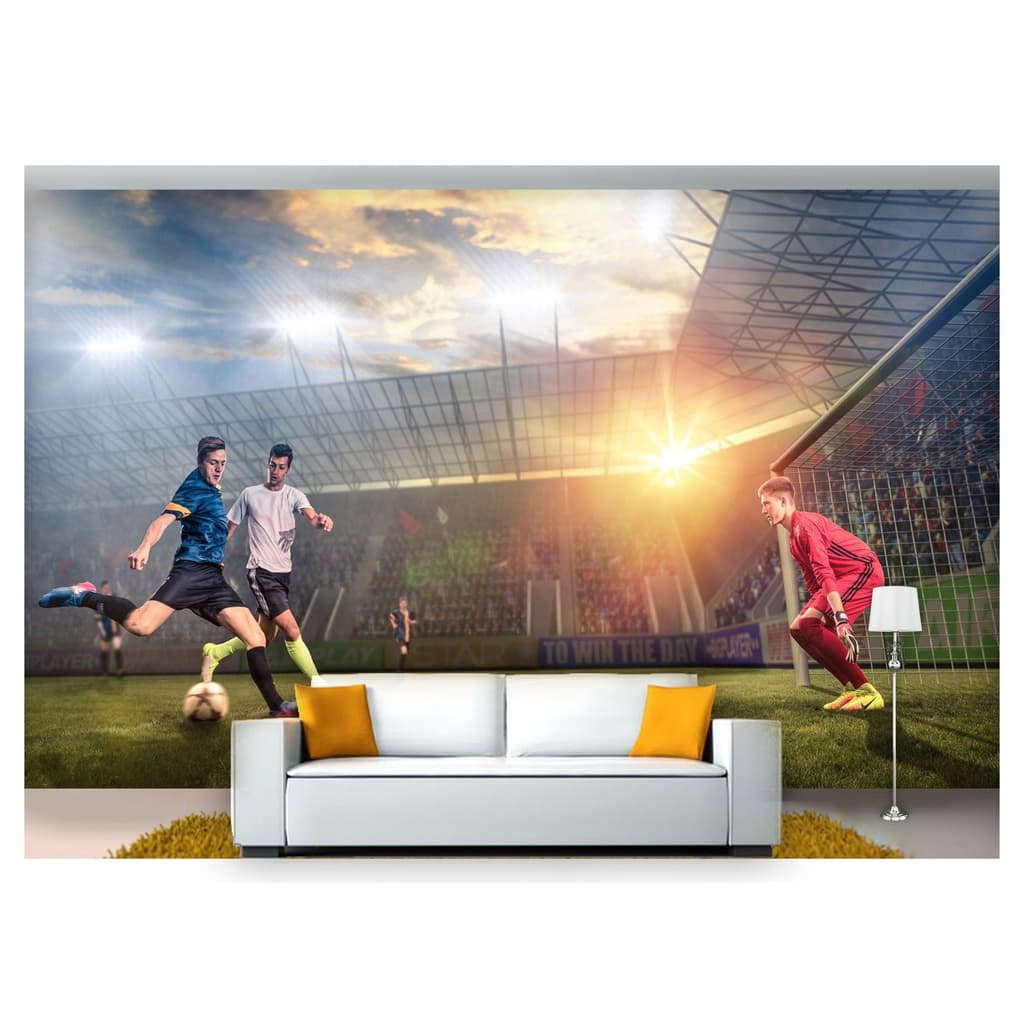 papel de parede Esportes Futebol Bola Campo 3D 6m² SPT07