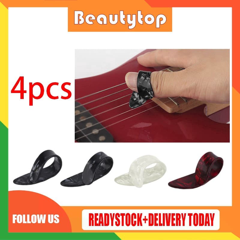 4 Pçs Palhetas De Guitarra De Plástico Polegar Dedo Prego Corda Picareta ingerpicks