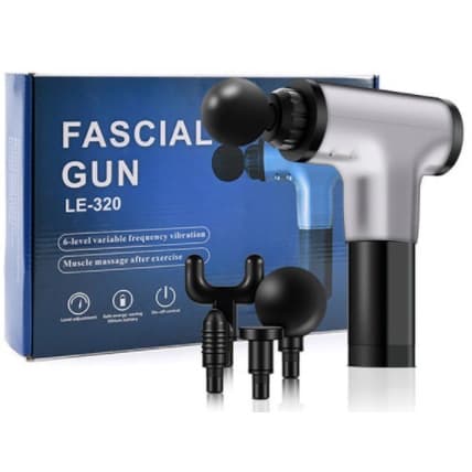 Massageador Elétrico Relaxamento Muscular Facial Físico Fitness 6 Níveis - Fascial Gun LE-320 Prata - Smart Bracelet