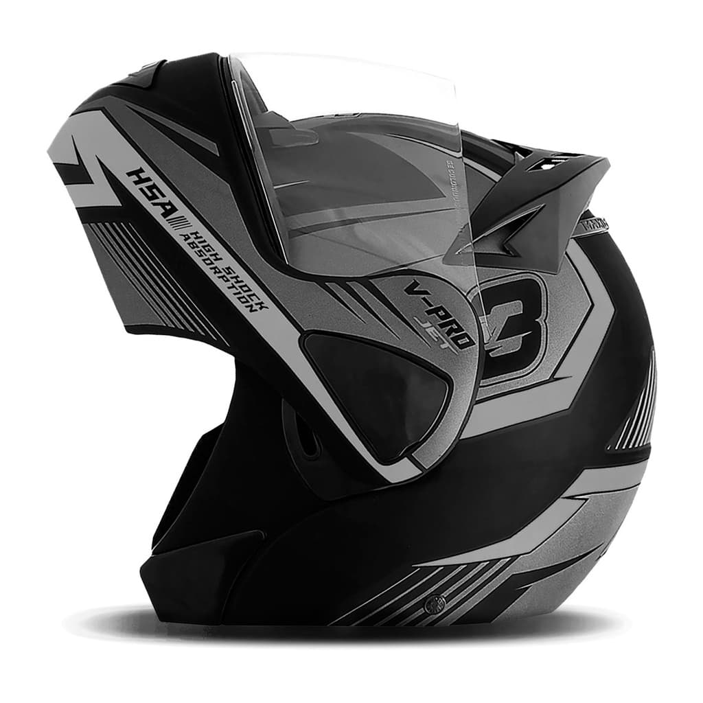 Capacete Moto Fechado Articulado Robocop Escamoteável Masculino Feminino V-pro Jet 3 Pro Tork