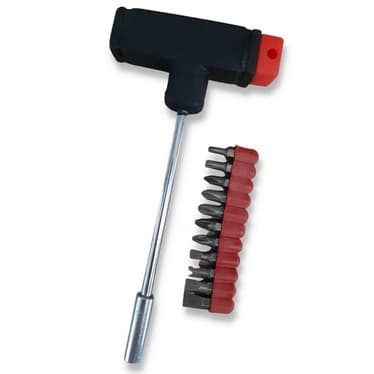 Kit de Chave Tipo T Com 11 Pontas Black Bull Fenda Philips