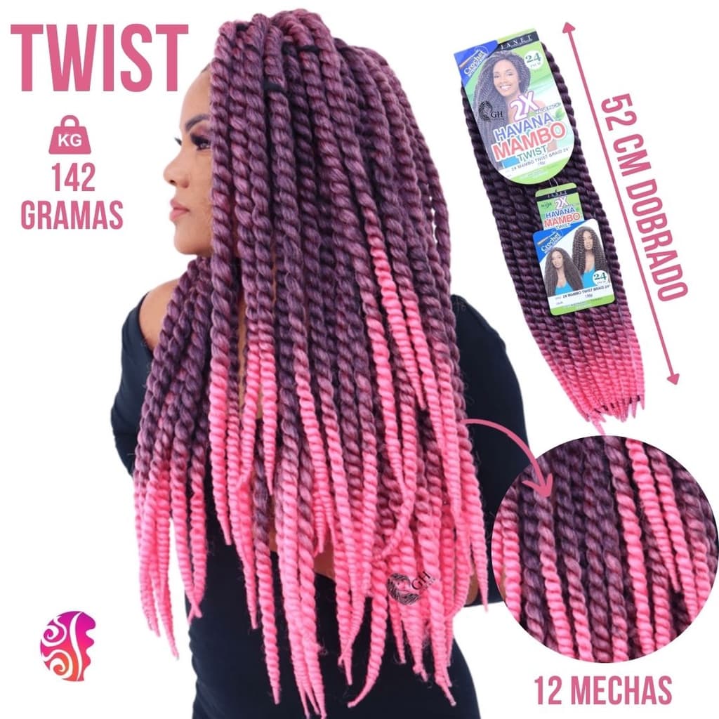 Cabelo Sintético Twist Em Crochet Braid - Havana Mambo - 77cm