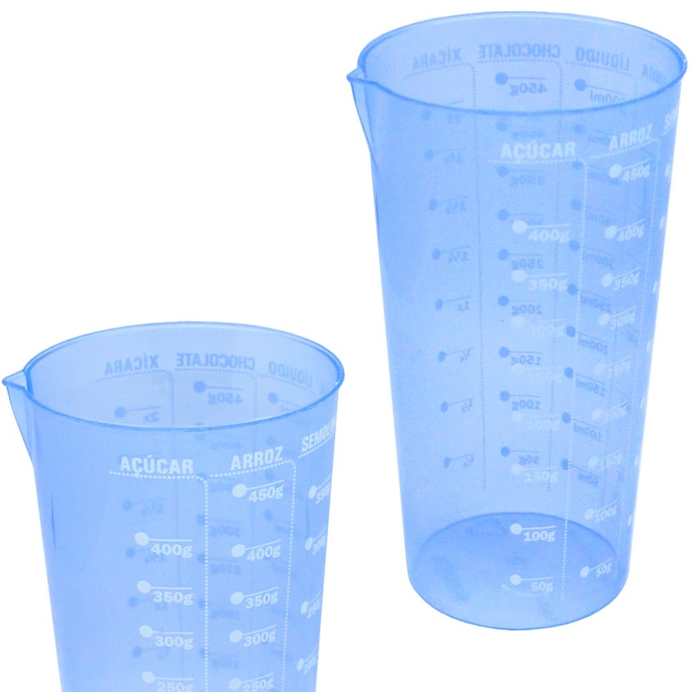 Copo Medidor / Dosador Graduado Com Bico Azul 570ML