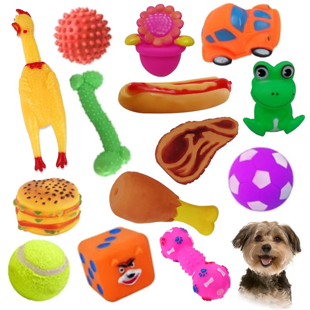 Kit Brinquedos Mordedor Pet p /caes de vinil 2 Unidades  pet shop