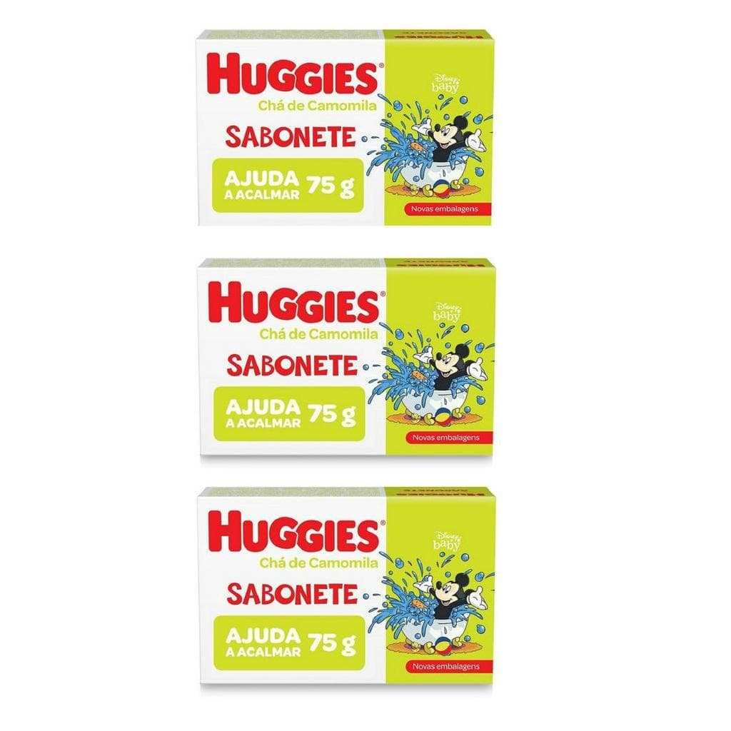 Kit 03 Un - Sabonete Barra Infantil Huggies Camomila 75g