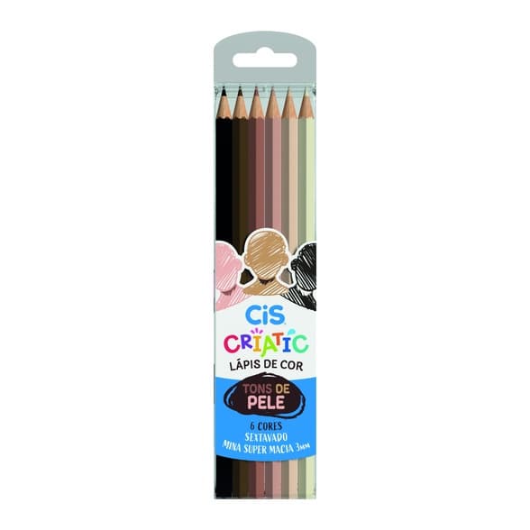 Lapis De Cor Cores Tons de Pele 6 Cores Cis Criatic