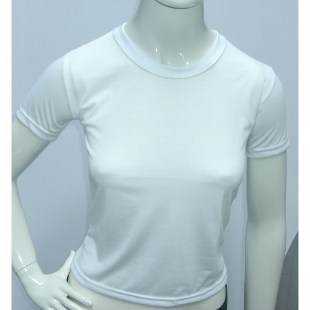 Baby Look Feminina Branca Lisa 100% Poliester de alta qualidade gramatura 160  excelente p/ Sublimação
