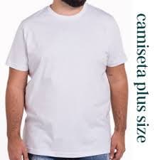 1 Camiseta Branca poliéster Pluz Size perfeita para uso casual ou para sublimação