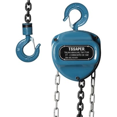Talha Manual guincho com freio duplo 1 Tonelada 1000kg Com Corrente 5 Metros Tssaper
