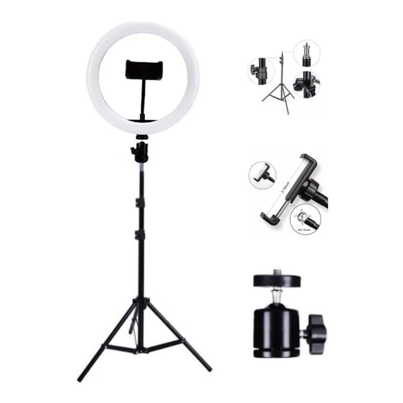 Ring Light 10 Polegadas 26cm, Tripe 2,10 E Suporte Celular