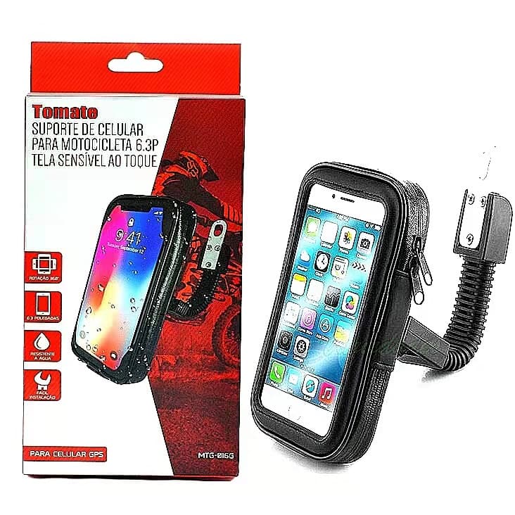 Suporte De Celular Para Moto A Prova D'agua 6.5p Tomate