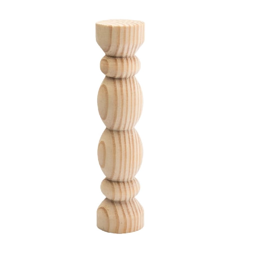Base Torneada Pinus M para Boleira Decorativo Festas Haste Torneada Madeira