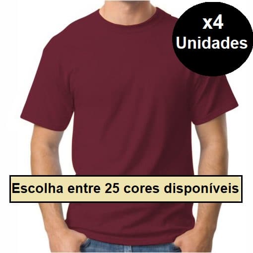 Kit Camisa Masculina Básica Atacado 100% Algodão 30.1 Alta Qualidade Costura Reforçada