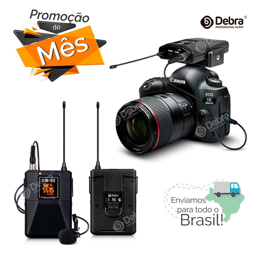 Debra Áudio Uhf Sem Fio De Lapela Com 30 Canais (dslr)