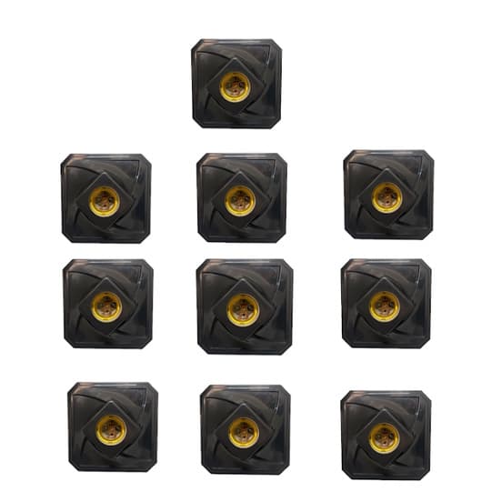 KIT 10 Plafonier Plafon Quadrado Preto E27 Dj Light