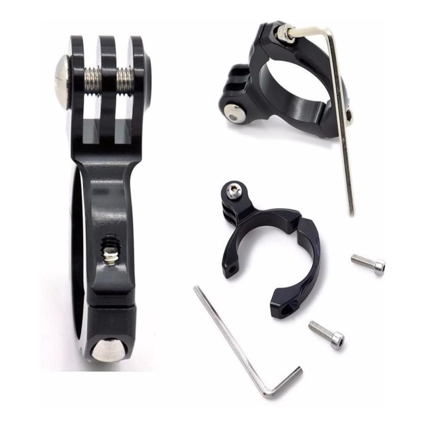 Suporte Preto Aluminio Guidao Moto Bike Compativel Gopro