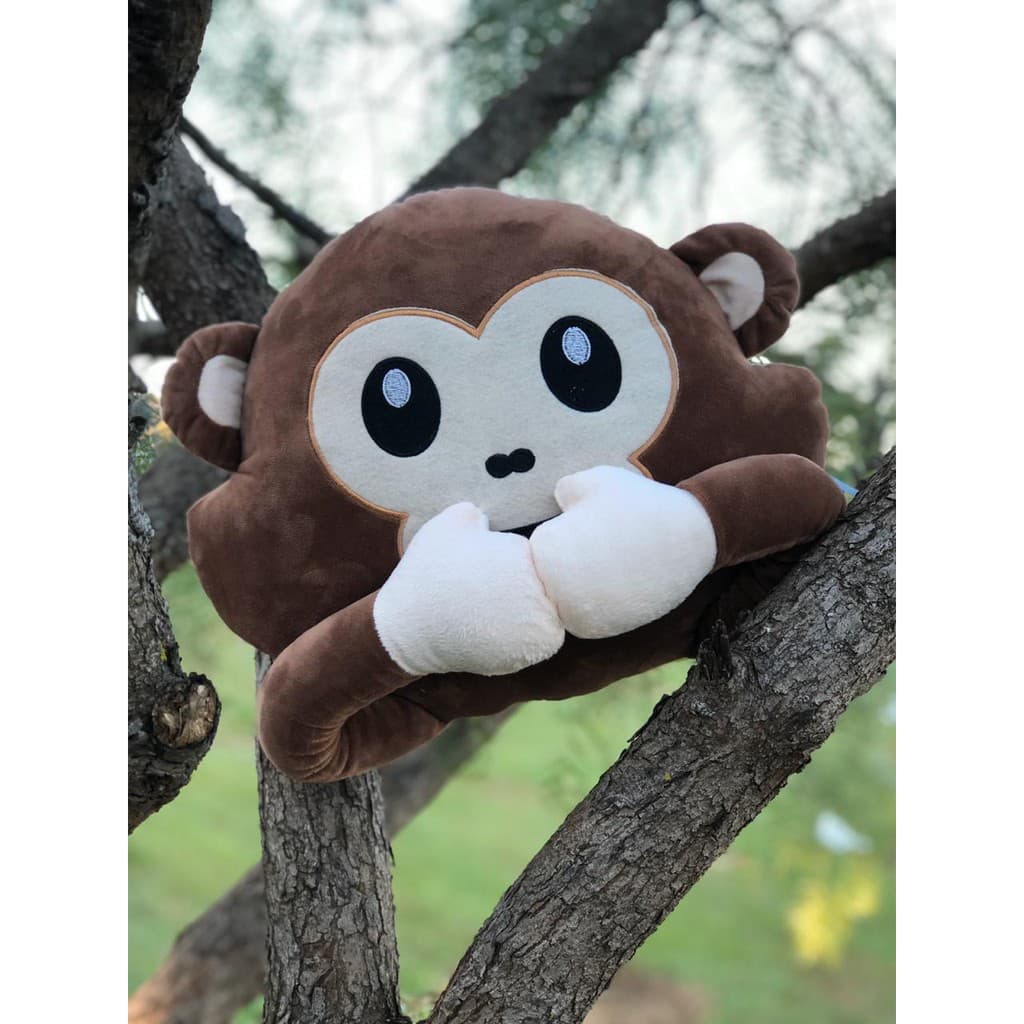 Almofada Macaco de Pelúcia Infantil Não Falo Decoração
