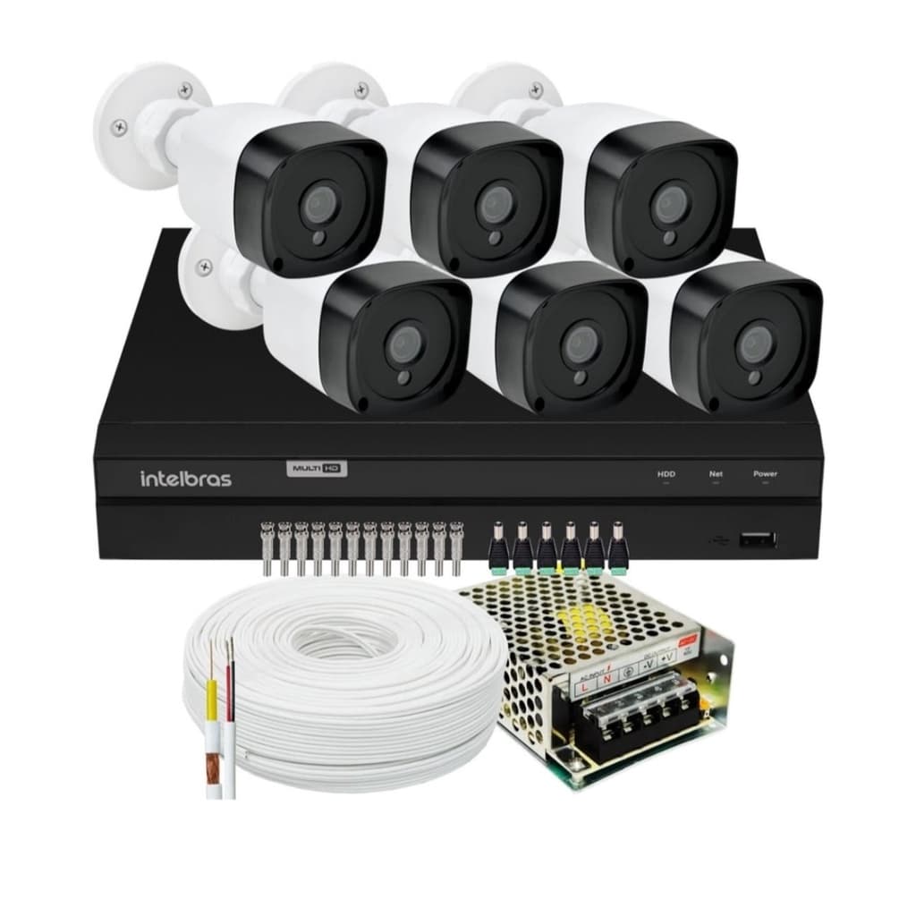 Kit cftv 06 Câmeras Importadas G2 mhdx 1208 Sem HD
