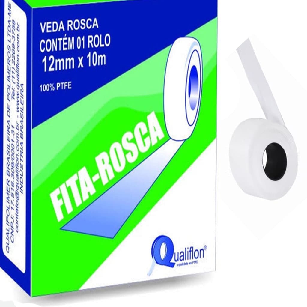 Fita Veda Rosca Veda Rosca 12mmX10m Usada Para Vedar Juntas Roscáveis PVC, CPVC ou Metal