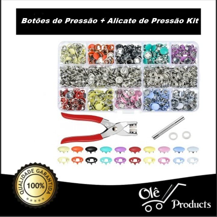 Botões de Pressão + Alicate de Pressão Kit