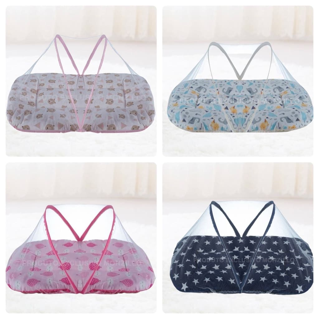 Berço Portátil Ninho redutor C/ Mosquiteiro Colchonete Bebê 100% Algodão Várias Estampas