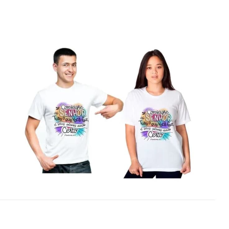 2 Camisas Casal Com Versículo Bíblico Provérbios 16:3