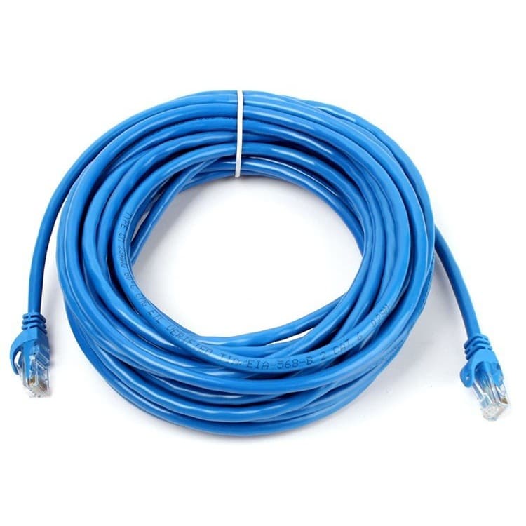 Cabo de Rede Internet CAT5e Azul 100% cobre com RJ45 Homologado Anatel - 10 Metros