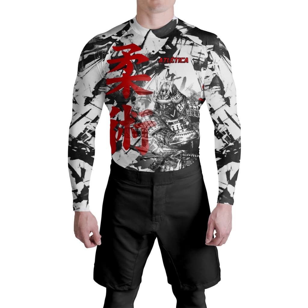 Rash Guard Masculina Camisa Jiu Jitsu No-Gi Samurai Manga Longa