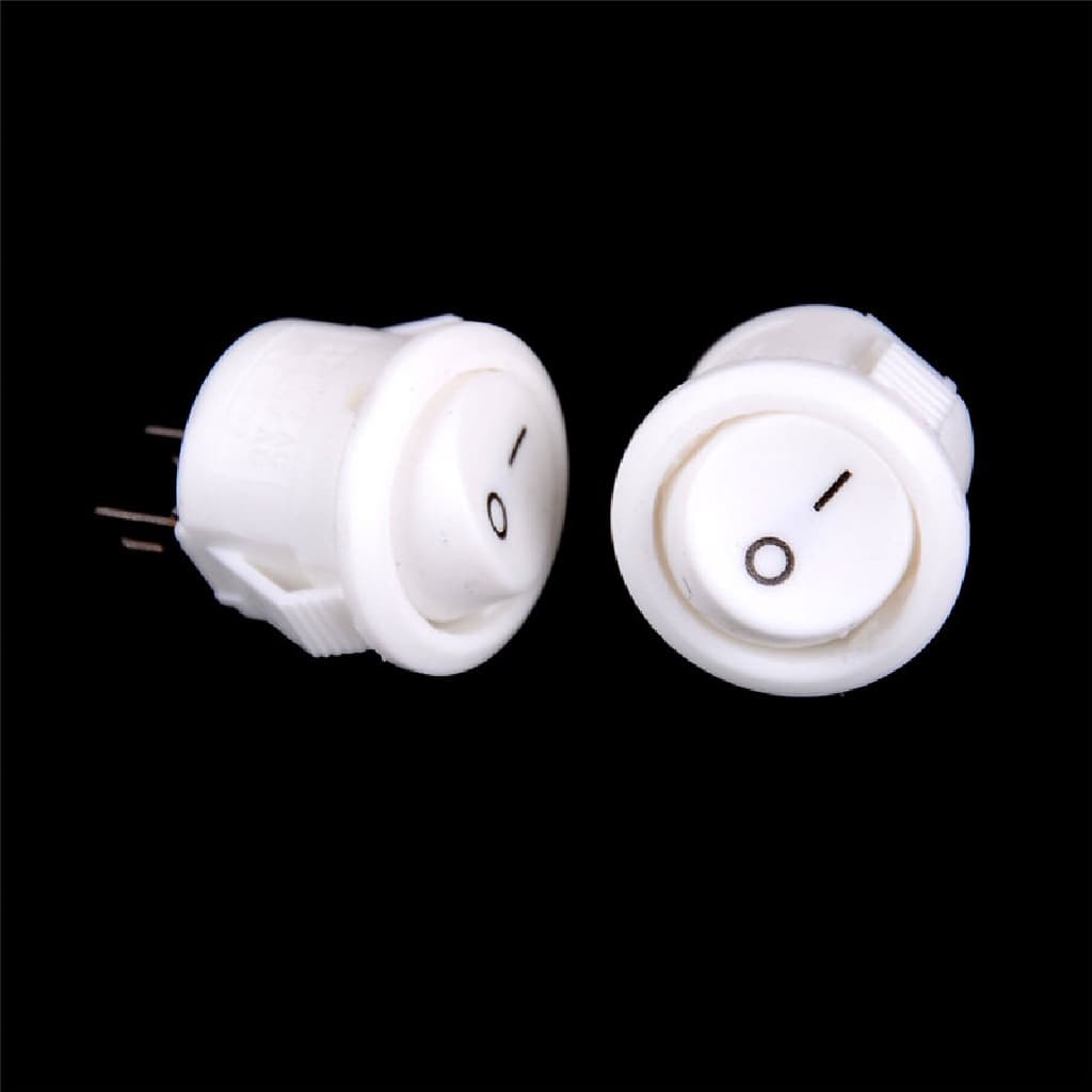 10pçs Interruptores ON-Ff 16mm De Diâmetro Branco Redondo Barco Rocker Switches Mini 2Pin