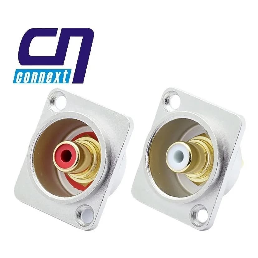 Kit 2 Conector Rca Fêmea Painel Connext Rc01 Áudio