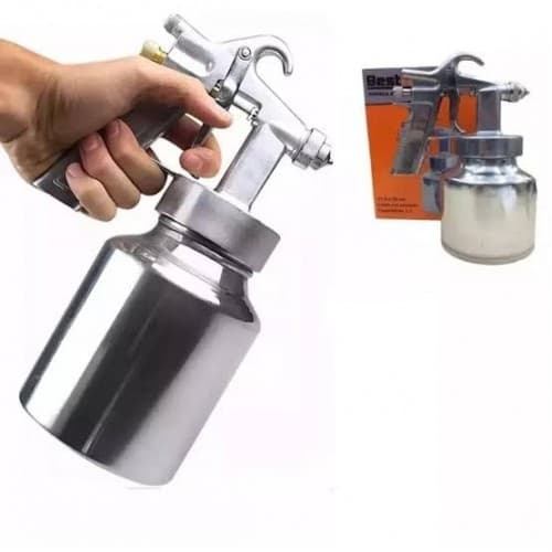 Pistola De Pintura Tinta Baixa Pressão Com Ar Direto 1000ML + Acessórios