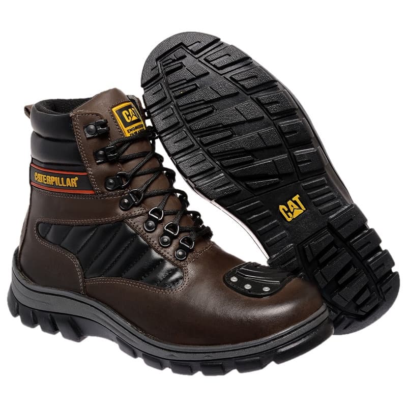 Bota Motociclista CAT Top Masculina Caterpillar 100% em Couro!
