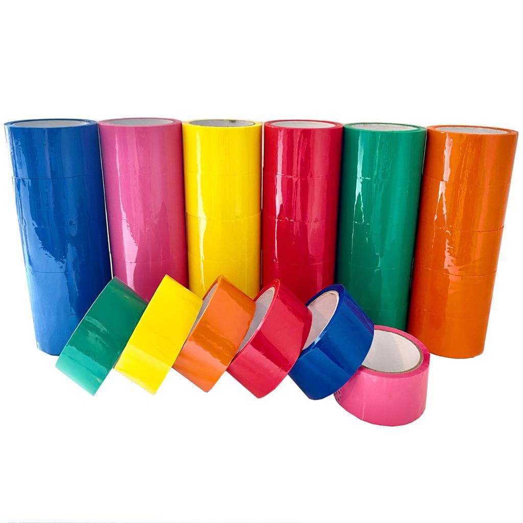 FITA ADESIVA COLORIDA 45mx45mm larga embalagem Caixa ferramentas marcação objetos durex 5 10 20pcs