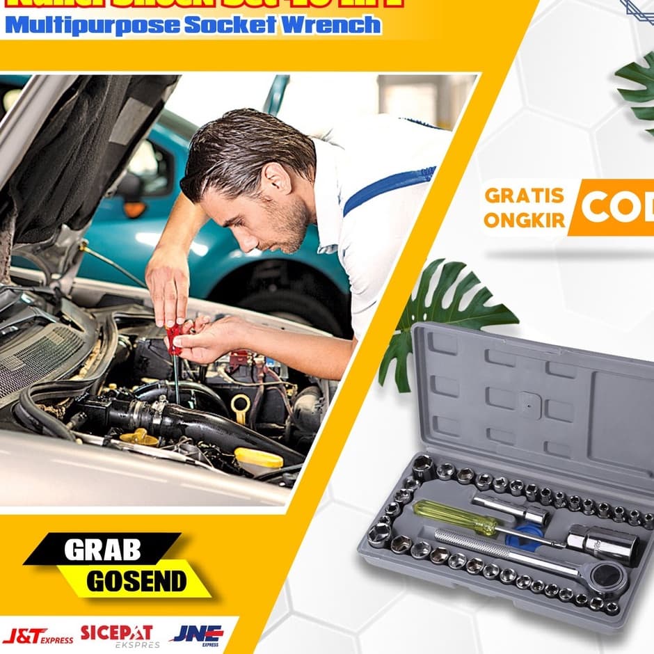 MPRO2 40 Tipos De Conjunto De Chave De Soquete Multiuso De Aço Inoxidável 40 Em 1