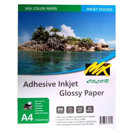 Papel Fotográfico Adesivo 135g A4 20fls - Mix Color