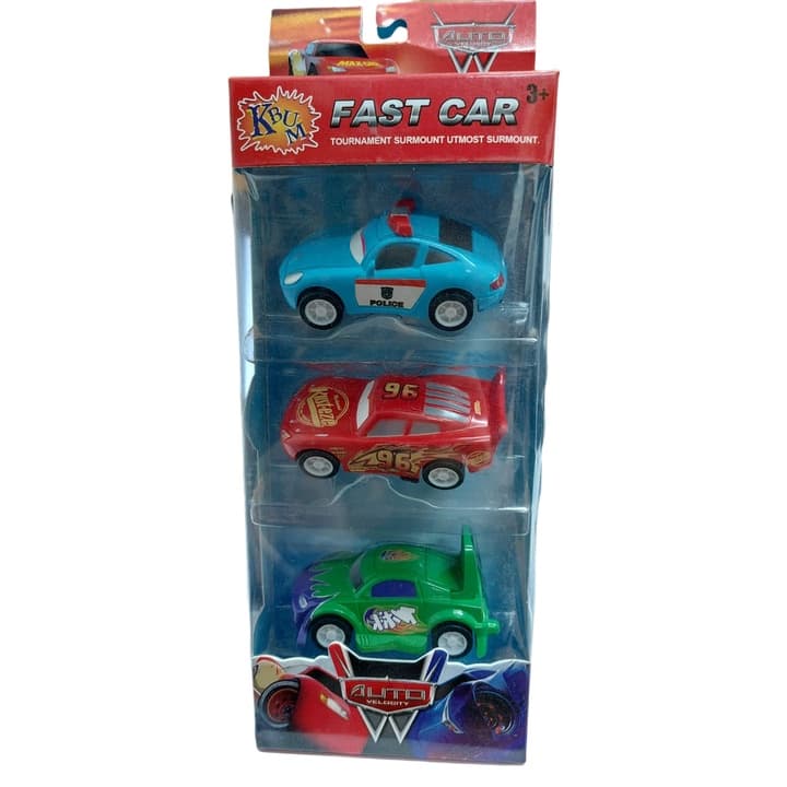 Kit com 3 carros, do filme CARROS
