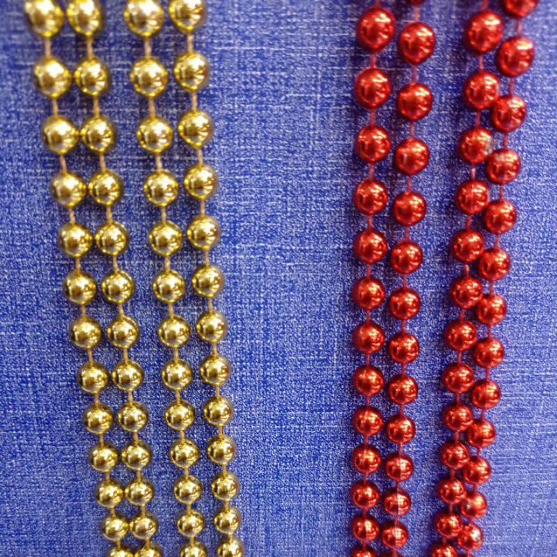 Cordão enfeite de bolinhas dourado tamanho 1,8 metros
