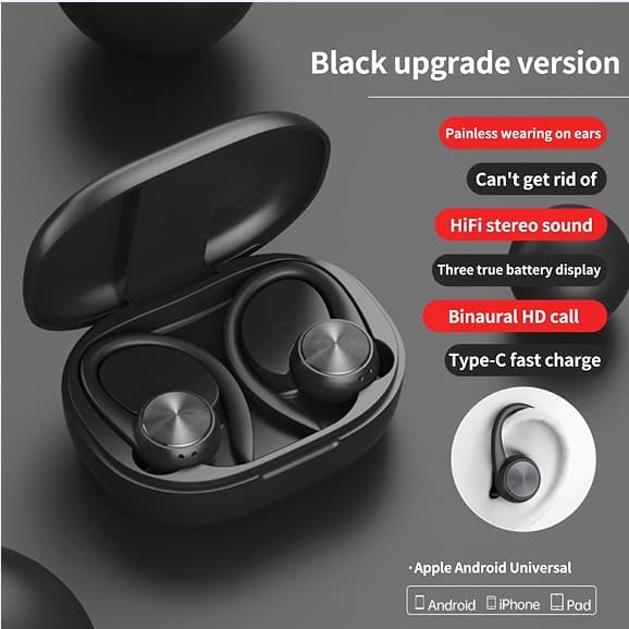 TWS R200 Sports Fone De Ouvido Bluetooth Sem Fio Com Microfone Deep Bass À Prova D'água