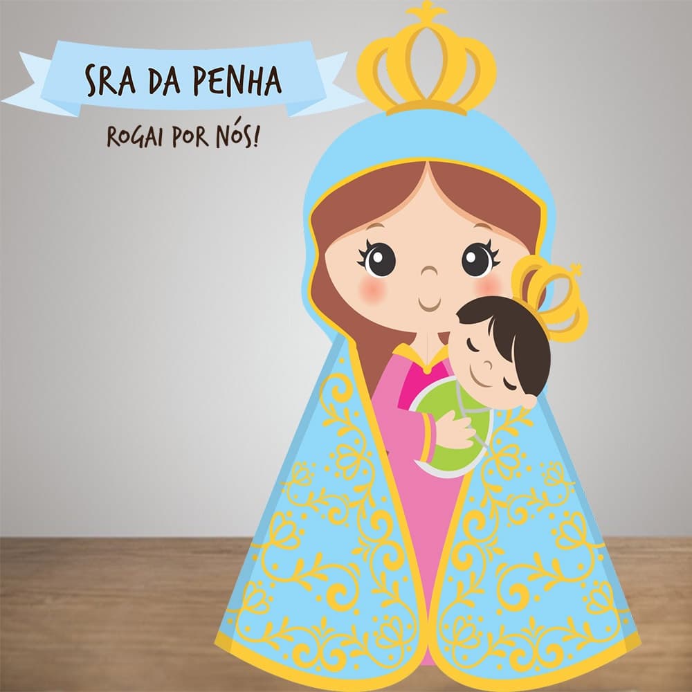 Almofada Contornada  Santinha Nossa Senhora da Penha