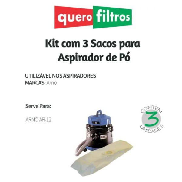 Saco Filtro Para Aspirador De Pó Arno Ar-12