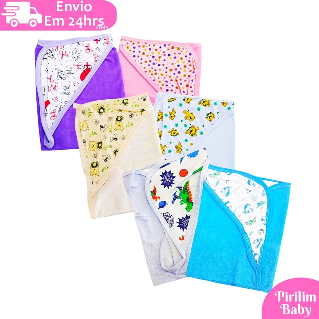 Toalha de Bebê com Capuz Estampado